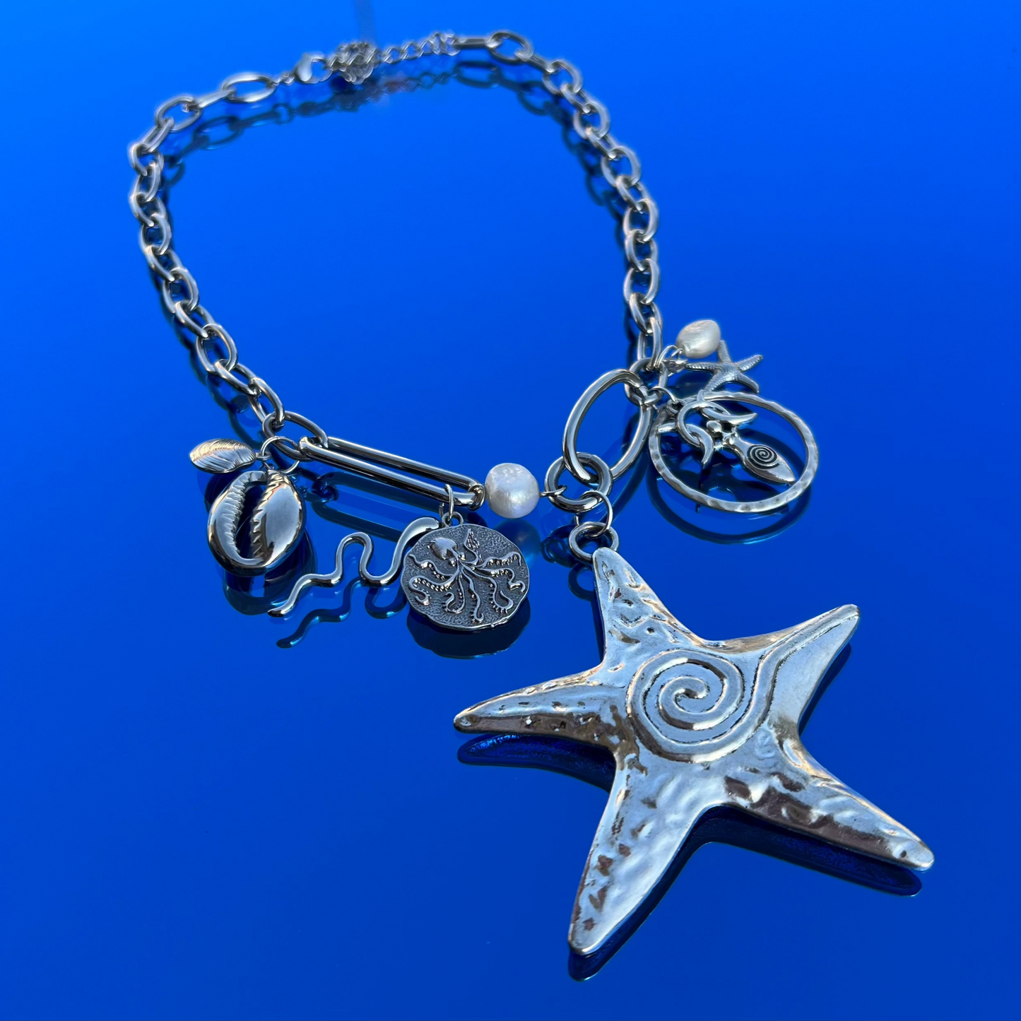 collier argent acier inoxydable rie studio charms charm pendentif été bijoux bijou