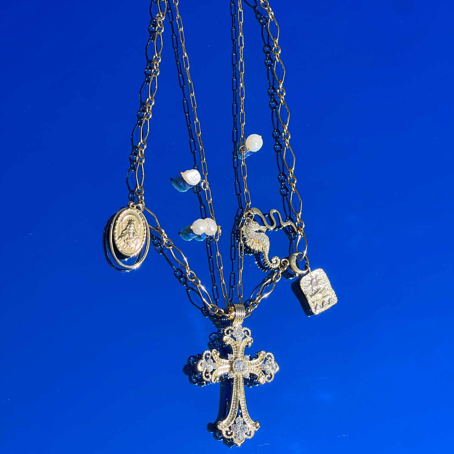 collier acier inoxydable rie studio pendentif charm ete