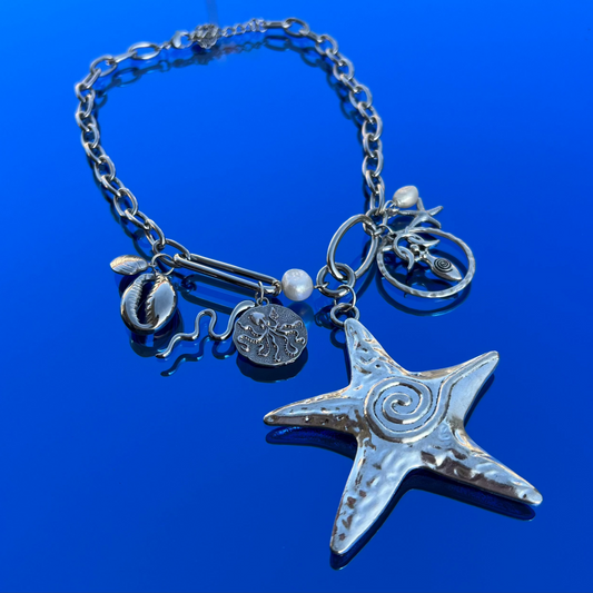 collier argent acier inoxydable rie studio charms charm pendentif été bijoux bijou