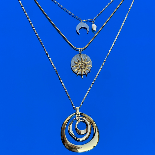 collier rie studio acier inoxydable pendentif charm